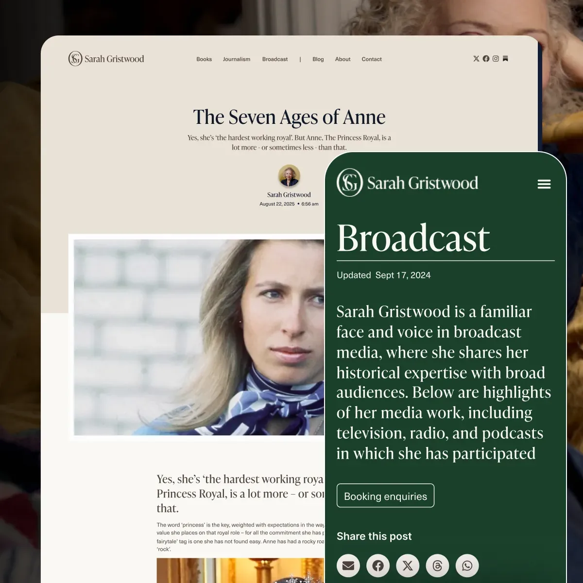Website & Brand · Sarah Gristwood